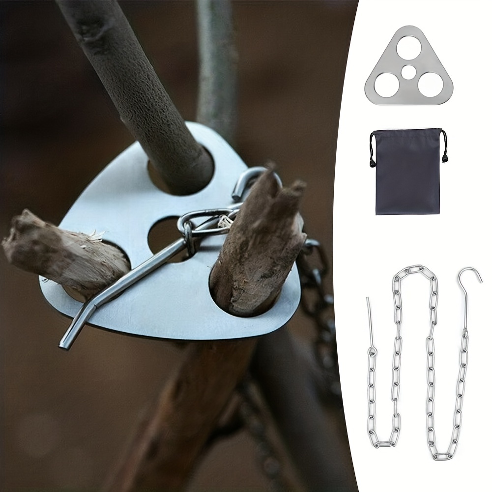Camping Hanging Cooking Pot - Portable Detachable Outdoor Barbecue Tripod Hanging
