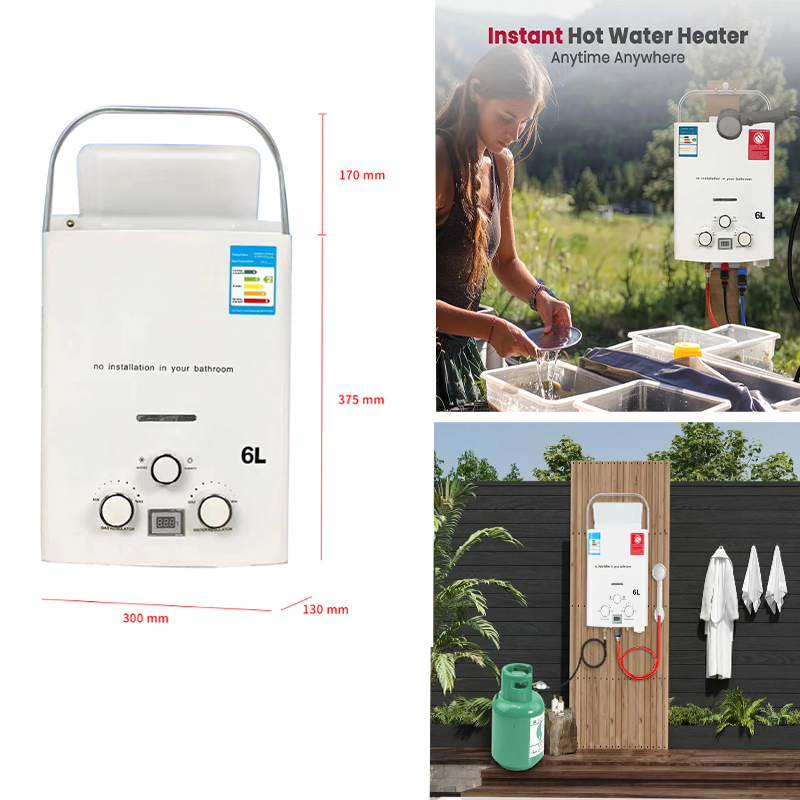 Camping Cooking Heater - Propane Water Heater 6L Instant Gas