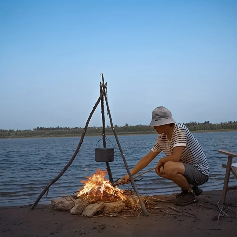 Outdoor BBQ Tripod Portable De - Camping Hanging Cooking Pot review and price