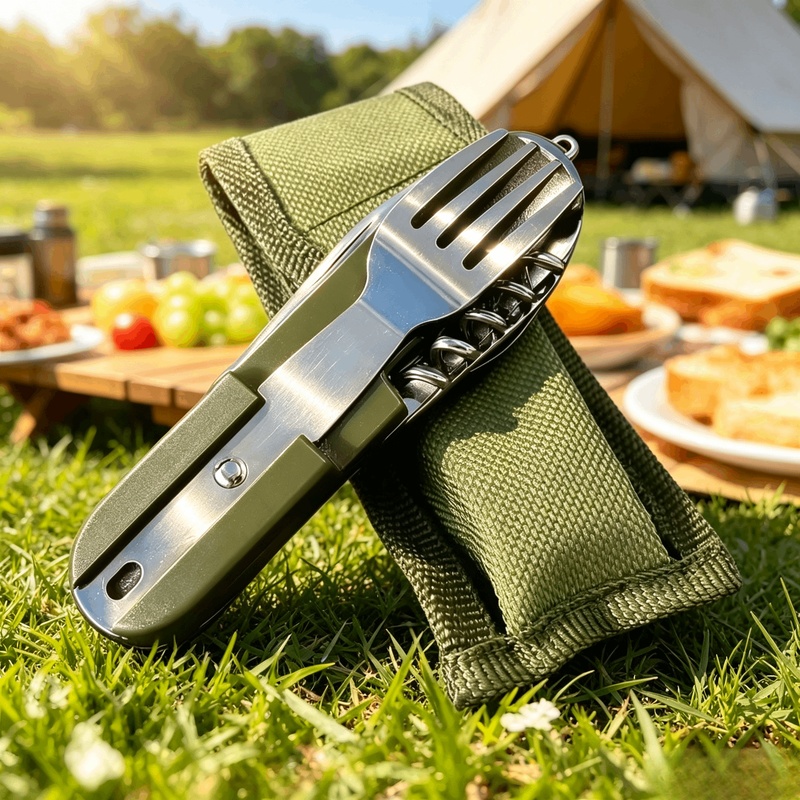 Stainless Steel 7 in 1 Camping - Camping Cooking Cutlery Set review and price