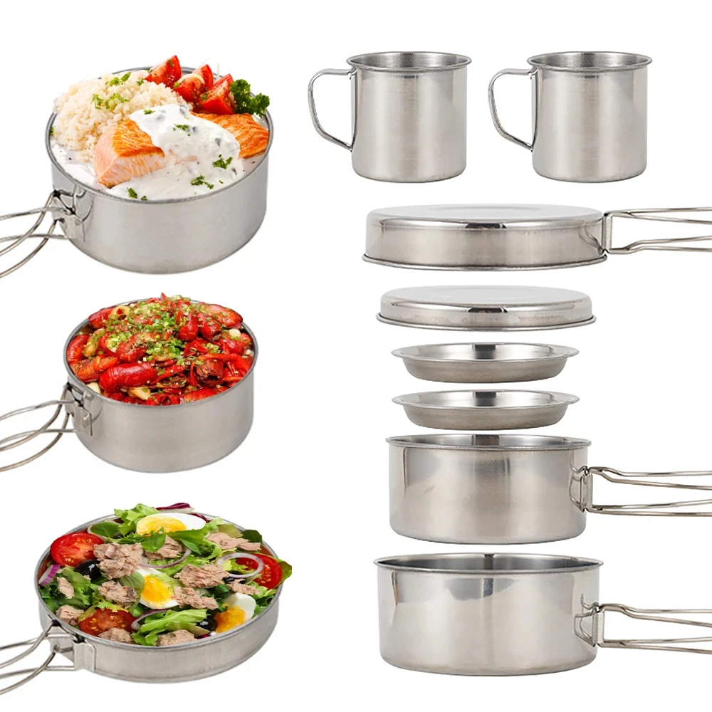 8pcs/Set Camping Cookware Mess - Camping Cooking Gear Set review and price