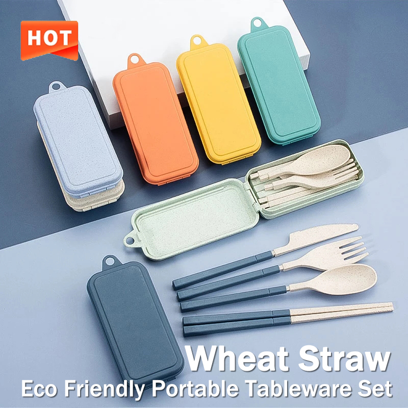 4Pcs Portable Tableware Set Wh - Camping Cooking Cutlery Set review and price