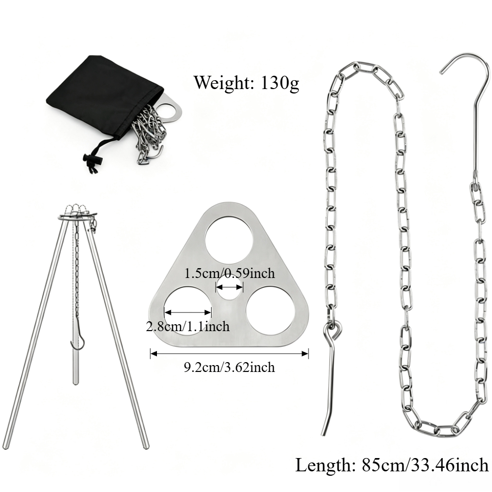 Adjustable Camping Tripod for  - Camping Hanging Cooking Pot review and price