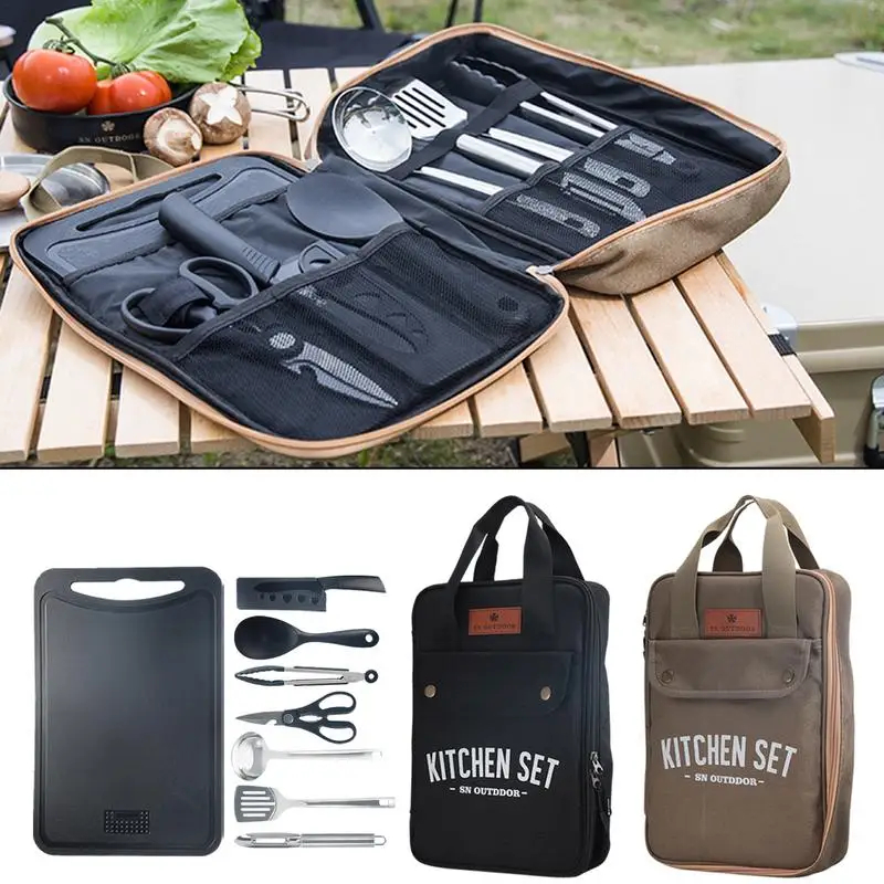 8pcs Camping Kitchen Cookware  - Camping Cooking Cutlery Set review and price