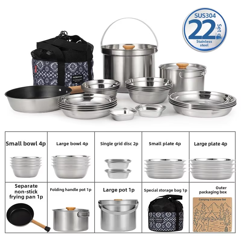 NOBANA Newest Outdoor Stainles - Camping Cooking Gear Set review and price