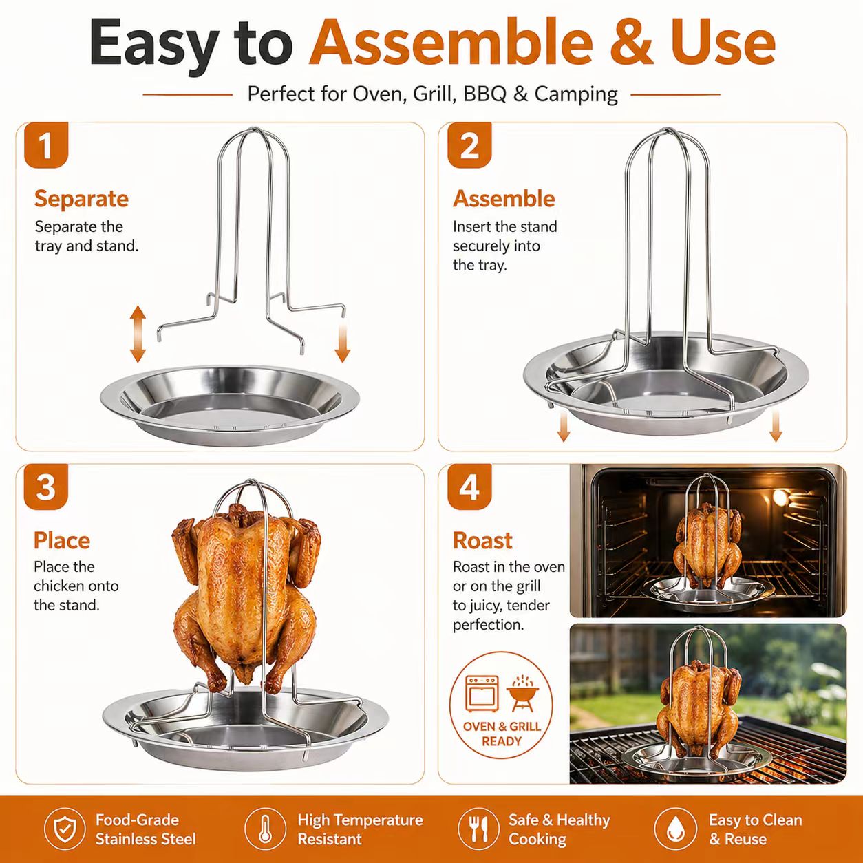 Portable Whole Chicken BBQ Gri - Camping Cooking Grill review and price