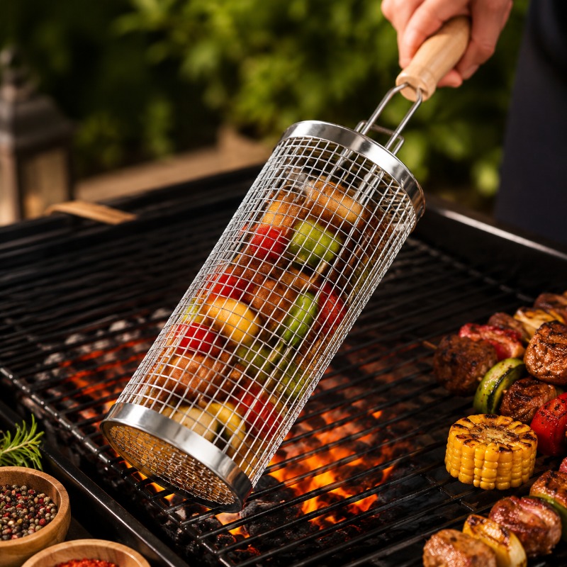 Round Barbecue Grill Basket Se - Camping Cooking Grill review and price
