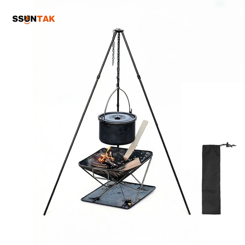 SSUNTAK Portable Detachable Ca - Camping Hanging Cooking Pot review and price